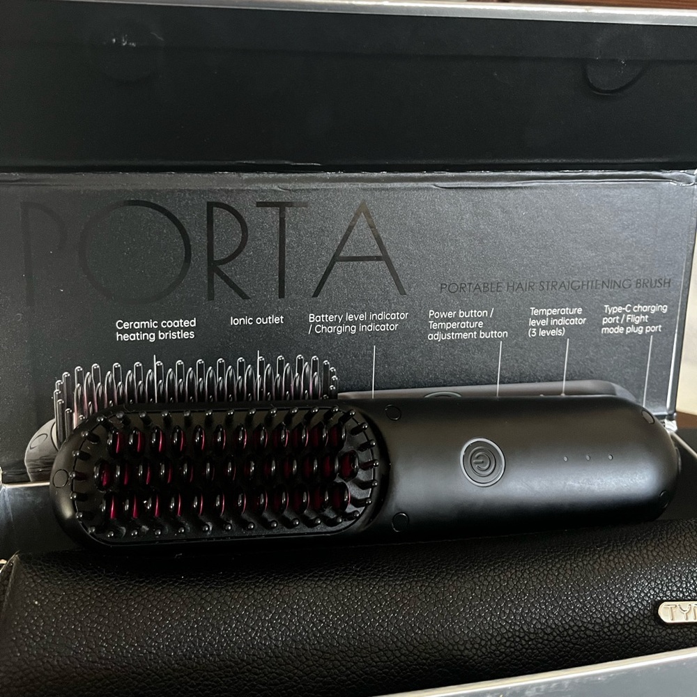 TYMO PORTA Mini Cordless Hair Straightener Brush Portable  Straightener